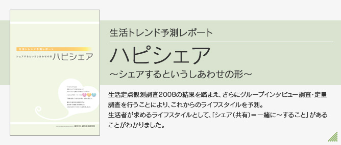 生活トレンド予測レポート　ハピシェア　～シェアするというしあわせの形～